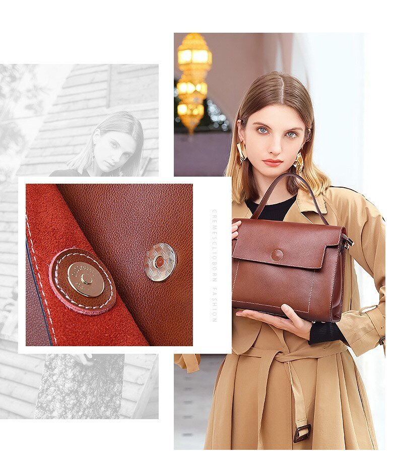 Vintage Genuine Leather Ladies Messenger Bag - - Luxury bags by WAAMII