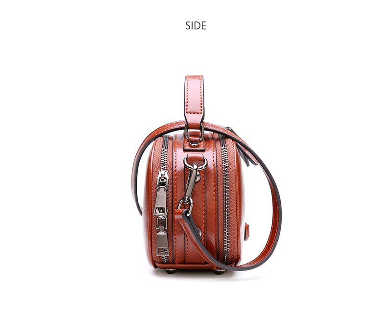 Vintage Ladies Oil Wax Leather Crossbody Bag - - Luxury bags by WAAMII