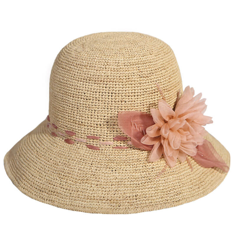Wide Brim Large Floral Straw Hats Summer Caps Beach Hat-WCM020 Accessories WAAMII   