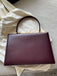 Gold Clip Buckle Top Genuine Leather Tote Lady Business Bag bags WAAMII Wine  