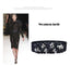 Womens Crystal Flower Elastic Belt Waistband-Black - - Luxury Accessories by WAAMII