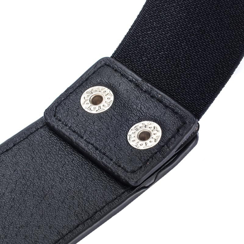 Womens Crystal Flower Elastic Belt Waistband-Black - - Luxury Accessories by WAAMII
