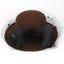 Wool Fascinator Silk Flower Derby Church Hat With Veil - Coffee - Luxury Accessories by WAAMII