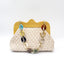 Wrinkle Leather Wooden Handle Clutch Crossbody Bag With Acrylic Bold Chains - Apricot - Luxury bags by WAAMII