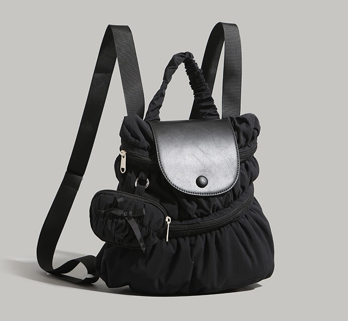 Bowknot Nylon Backpack Large Laptop School Bag For College Girls - 详情-13 view - WAAMII