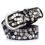 Sera Chrome Vintage Skinny Studded Leather Belt