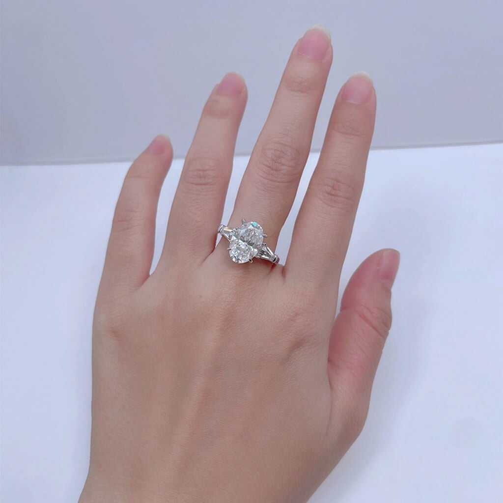 4.5 CT Round Solitaire Ring in Sterling Silver