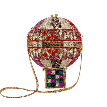 SkyLure Crystal Evening Clutch with Mini Basket in Red Rainbow - WAAMII
