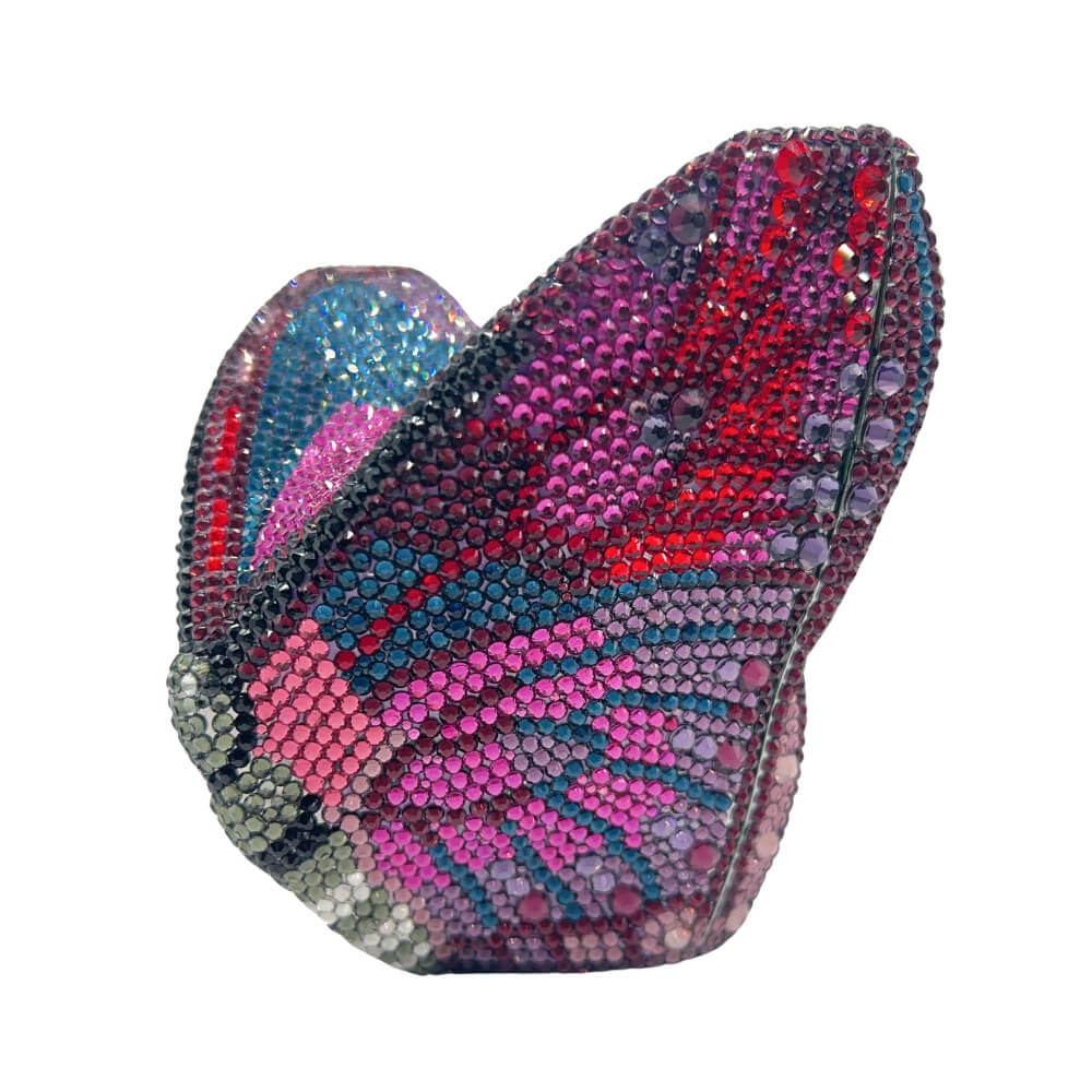 Flutteria Butterfly Wings Clutch Purse in multicolor purple - WAAMII