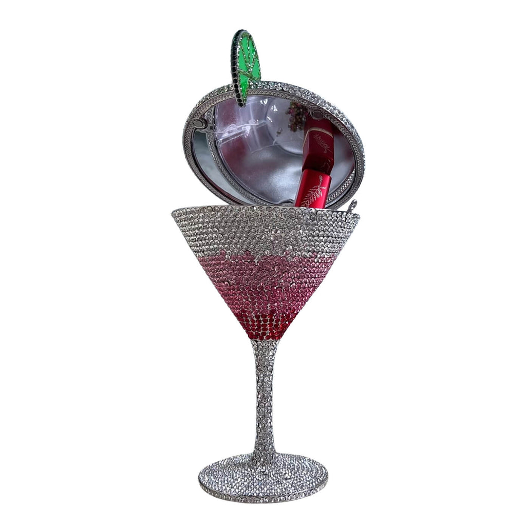 CrystaTini Stemmed Cocktail Clutch with Lemon Slice & Mirror Lid - 详情-22 view - WAAMII
