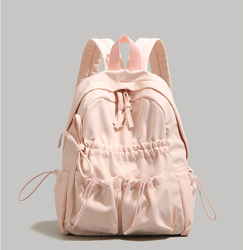 Bowknot Nylon Backpack Large Laptop School Bag For College Girls - Main product view (7) - WAAMII