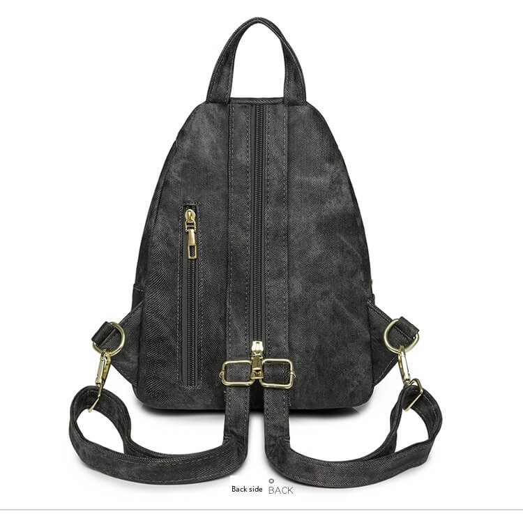 backpacks leather women& 39 Mini Leather Backpack Multi-Pocket Chest Bag for Women