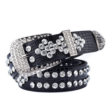Velora Studded Leather Belt For Dress in black - WAAMII