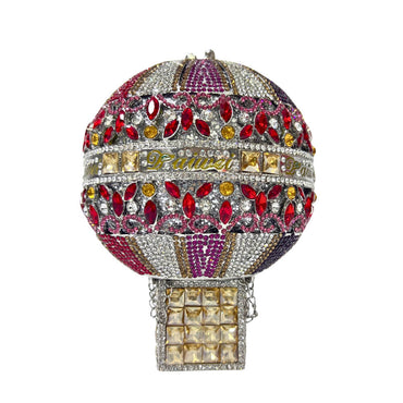 SkyLure Crystal Evening Clutch with Mini Basket in Silver Rainbow - WAAMII