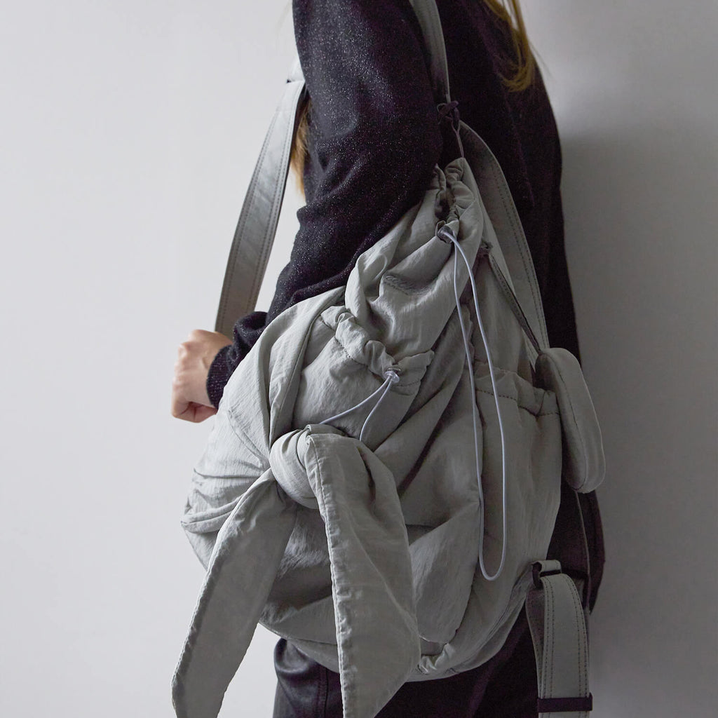 Bowknot Drawstring Embroidered Backpack 2-in-1 Shoulder Bag - 详情-03 view - WAAMII