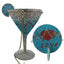 CrystaTini Stemmed Cocktail Clutch with Lemon Slice & Mirror Lid in Heartbeat Blue - WAAMII