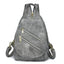Mini Leather Backpack Multi-Pocket Chest Bag for Women in Gray - WAAMII