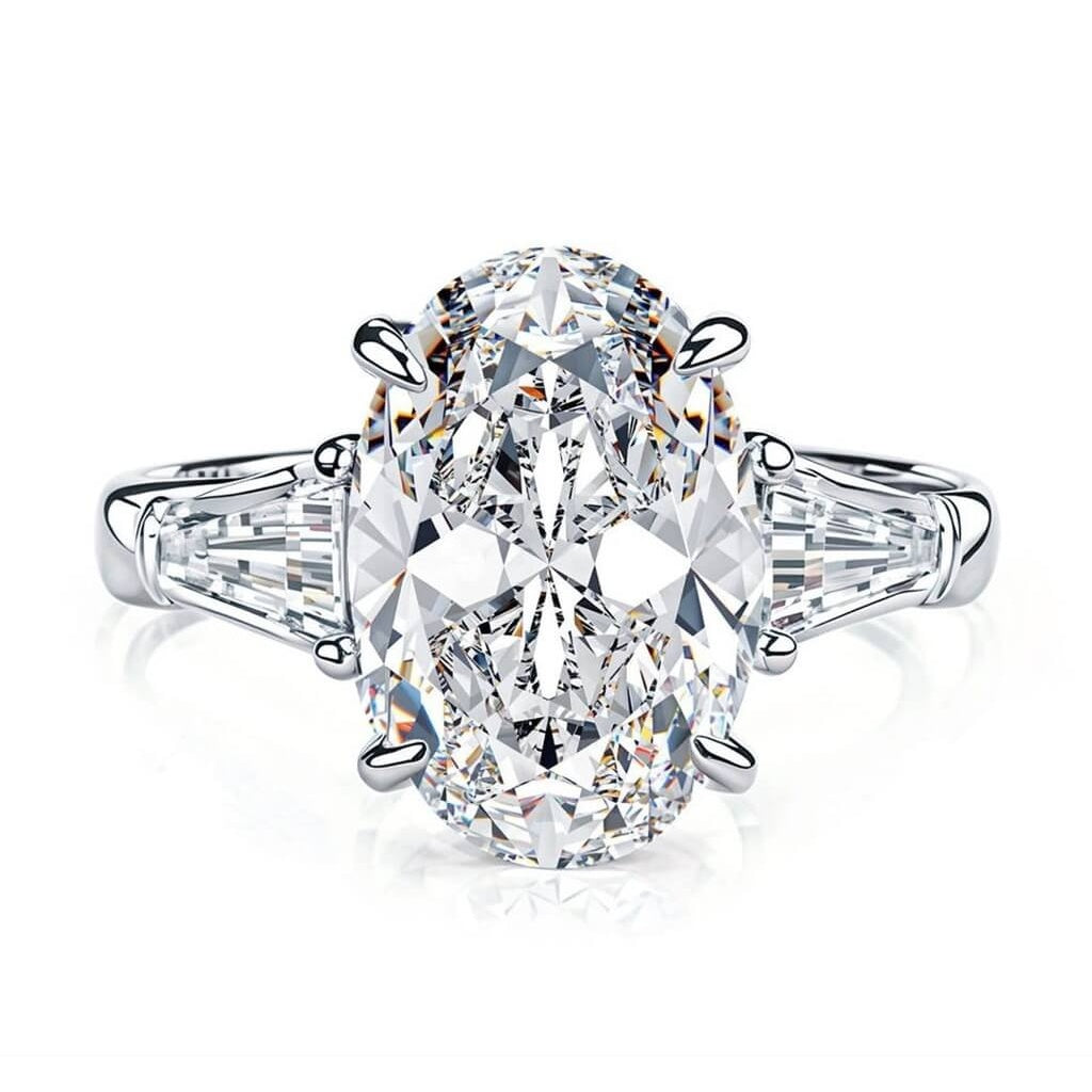4.5 CT Round Solitaire Ring in Sterling Silver - High Carbon Diamond
