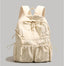 Bowknot Nylon Backpack Large Laptop School Bag For College Girls in Beige - WAAMII