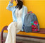 Ethnic Embroidered Colorblock Cotton Linen Backpack - 详情-03 view - WAAMII