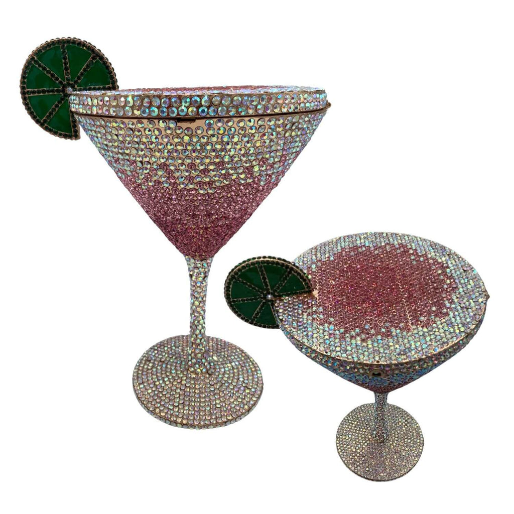 CrystaTini Stemmed Cocktail Clutch with Lemon Slice & Mirror Lid - Main product view (1) - WAAMII