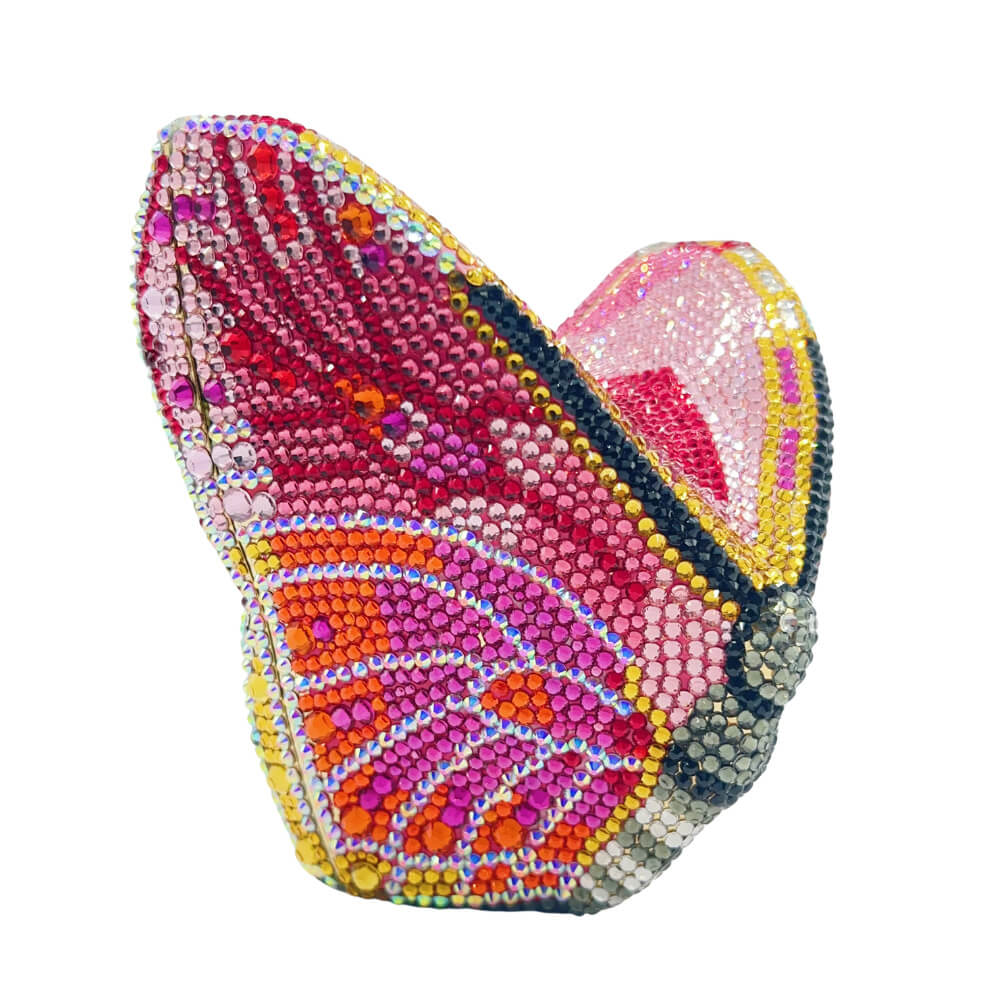 Flutteria Butterfly Wings Clutch Purse in red pink - WAAMII