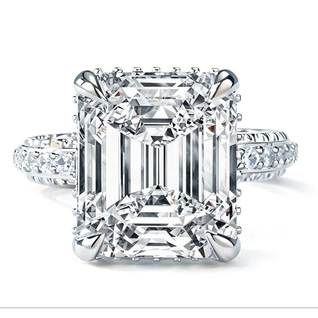 8 CT Round Moissanite Solitaire Ring in Sterling Silver