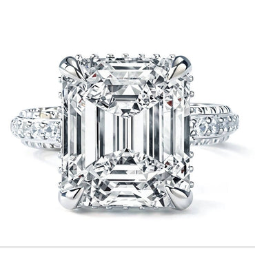 8 CT Round Moissanite Solitaire Ring in Sterling Silver