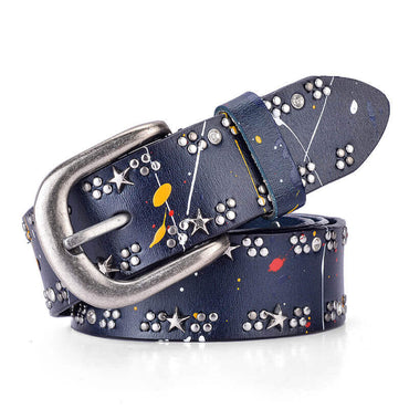 BoltLine Star Rivet Belt in denim blue - WAAMII