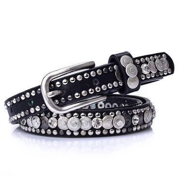 Seraphina Rhinestone Wide Leather Belt - Main product view (1) - WAAMII