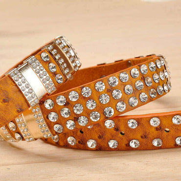 GlamEdge Rhinestone Belt in yellow - WAAMII