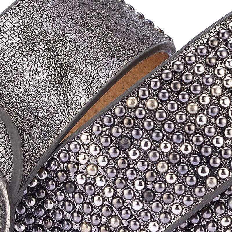 Rebeluxe Wide Studded Belt - Angle view (2) - WAAMII