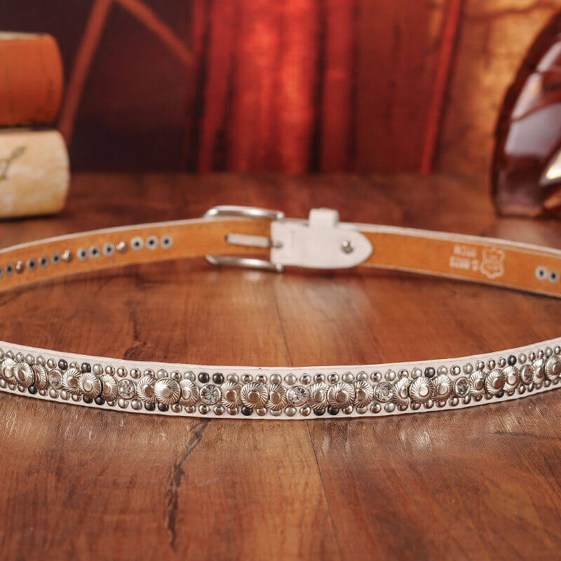 Seraphina Rhinestone Wide Leather Belt - Detailed shot (3) - WAAMII
