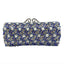 Arctic Helix Cylinder Rhinestone Clutch - Silver Blue