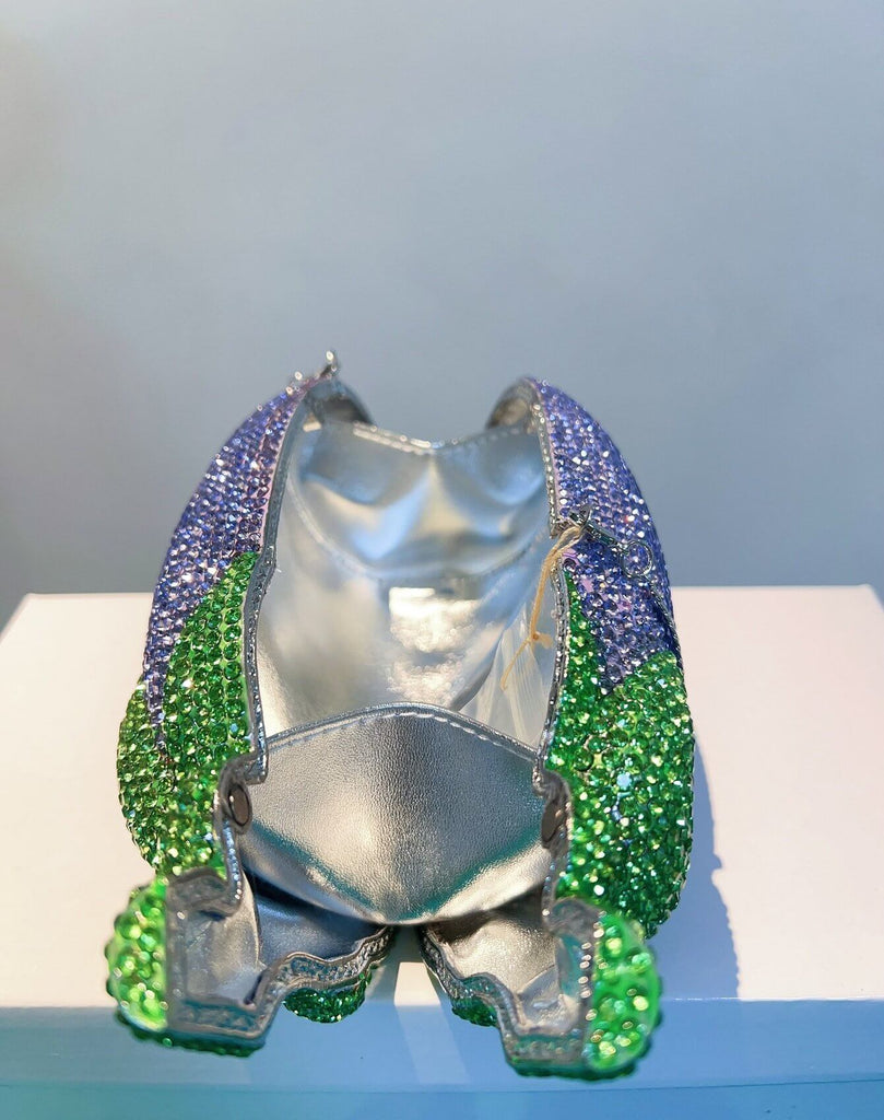 Aubrielle Eggplant Rhinestone Clutch - View 2