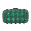Azure Mosaic Rose Rectangular Crystal Clutch - Green
