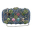 Azure Mosaic Rose Rectangular Crystal Clutch - View 3