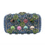 Azure Mosaic Rose Rectangular Crystal Clutch