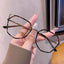 Cat-Ear Polygonal Alloy Glasses Frame W18072 - Gold Spotted Leopard Print