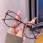 Cat-Ear Polygonal Alloy Glasses Frame W18072 - Red Tinted Gun Edge