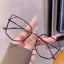 Cat-Ear Polygonal Alloy Glasses Frame W18072 - Silver Framed Purple