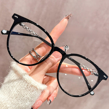 Chain-Detail Oversized Wellington Glasses Frame W18132