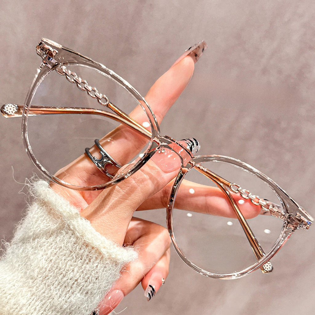 Chain-Detail Oversized Wellington Glasses Frame W18132