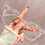 Chain-Detail Oversized Wellington Glasses Frame W18132