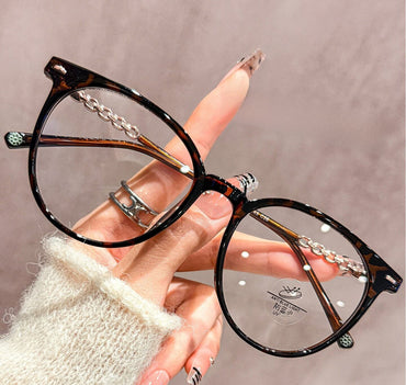 Chain-Detail Oversized Wellington Glasses Frame W18132