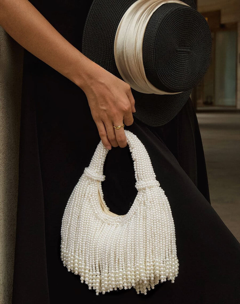 Colette Pearl Fringe Handwoven Mini Tote - View 1