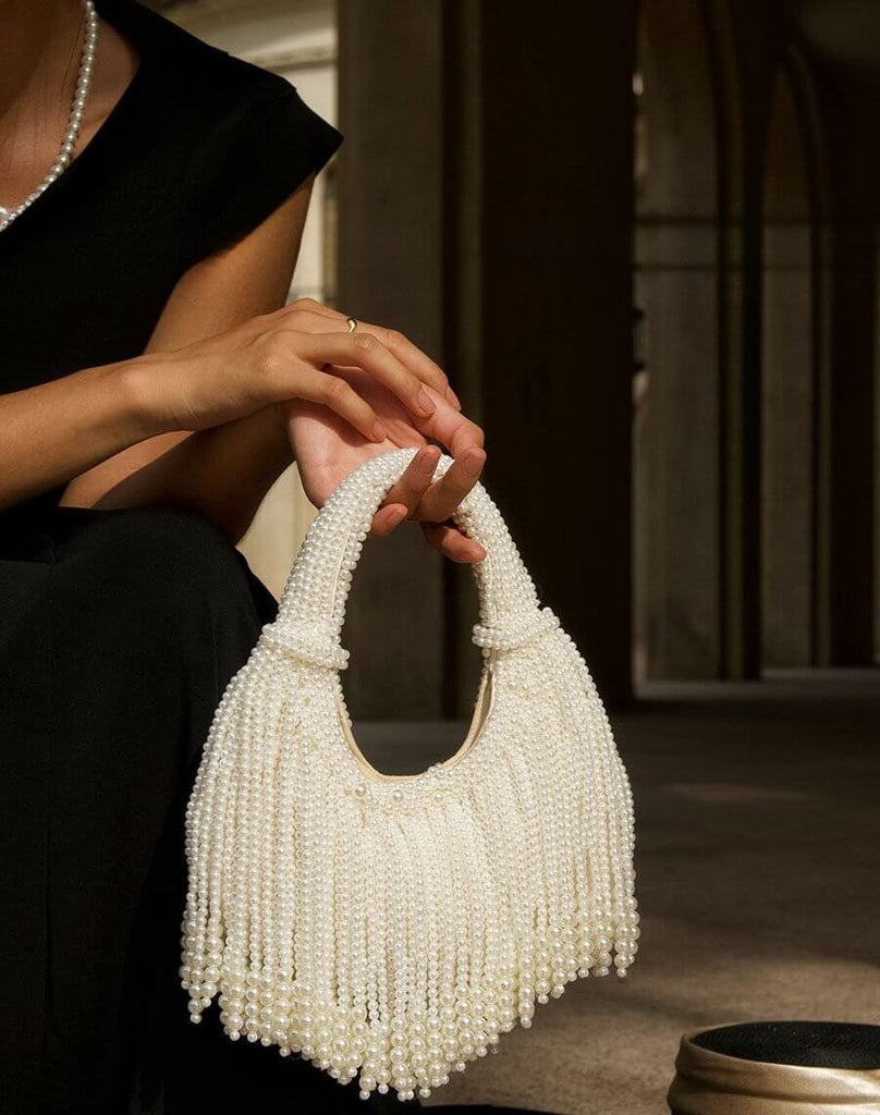 Colette Pearl Fringe Handwoven Mini Tote - View 4