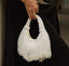Colette Pearl Fringe Handwoven Mini Tote - White