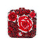 Crimson Opera Enamel Rose Rhinestone Clutch - Red