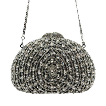 Crystal Halo Teardrop Rhinestone Clutch - View 2